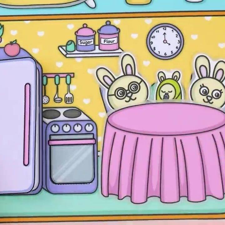 兔子的一家别墅17号换装纸娃娃安静书游戏书娃娃屋手工diy半成品