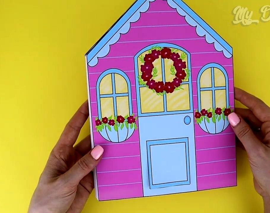 DARK PINK DRESS UP DOLL HOUSE | DIY HANDMADE DECOMPRESSION PUZZLE QUIET BOOK PARENT-CHILD INTERACTIVE GIRL TOY BOOK