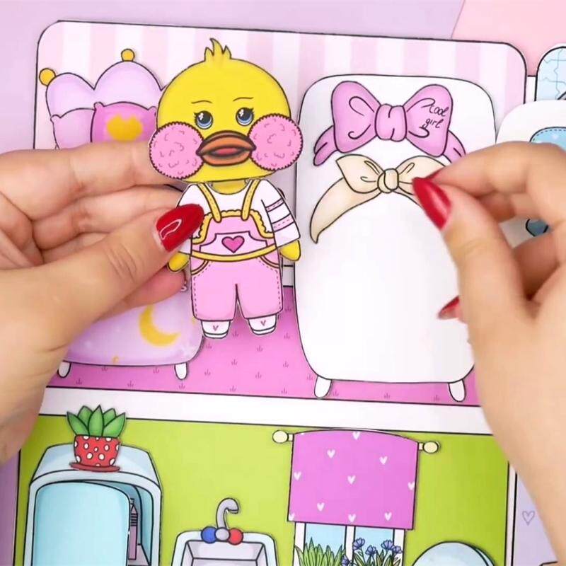 DIY MATERIAL PACK: LITTLE YELLOW DUCK MOVING MATERIAL KIT 1 SET QUIET BOOK GAME BOOK MATERIAL