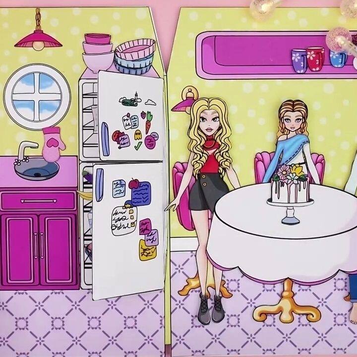 WARM FAMILY DRESS-UP DOLL ROLE-PLAYING DIY HANDMADE HUT CUT HOMEMADE TOY GAME QUIET DESK GAME