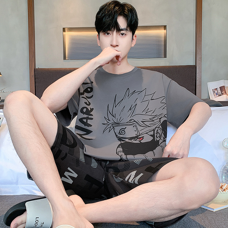 青少年纯棉短袖夏季薄款卡通睡衣