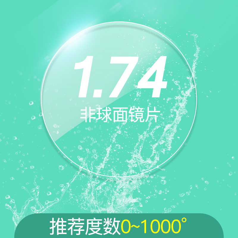 1.74非球面超薄片近视眼镜镜片树脂高度近视 专业 2片价 欣欣眼镜