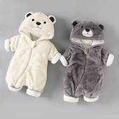 婴儿连体衣秋冬装 宝宝哈衣加厚加棉新生儿外出服婴儿2 18月衣服