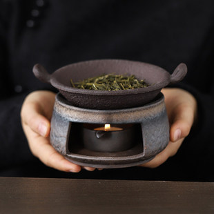 陶瓷熏香烤茶炉套组加热温茶炉茶叶提香炒茶器烘焙茶瓦片暖茶烤炉