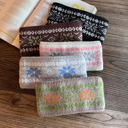 网红同款黑色针织毛线发带