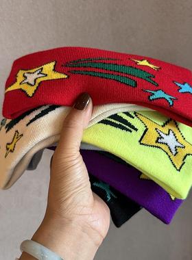 欧美圣诞星星图案发带百搭头饰运动街舞配饰潮酷网红发饰时尚头套