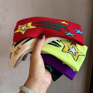 欧美圣诞星星图案发带百搭头饰运动街舞配饰潮酷网红发饰时尚 头套