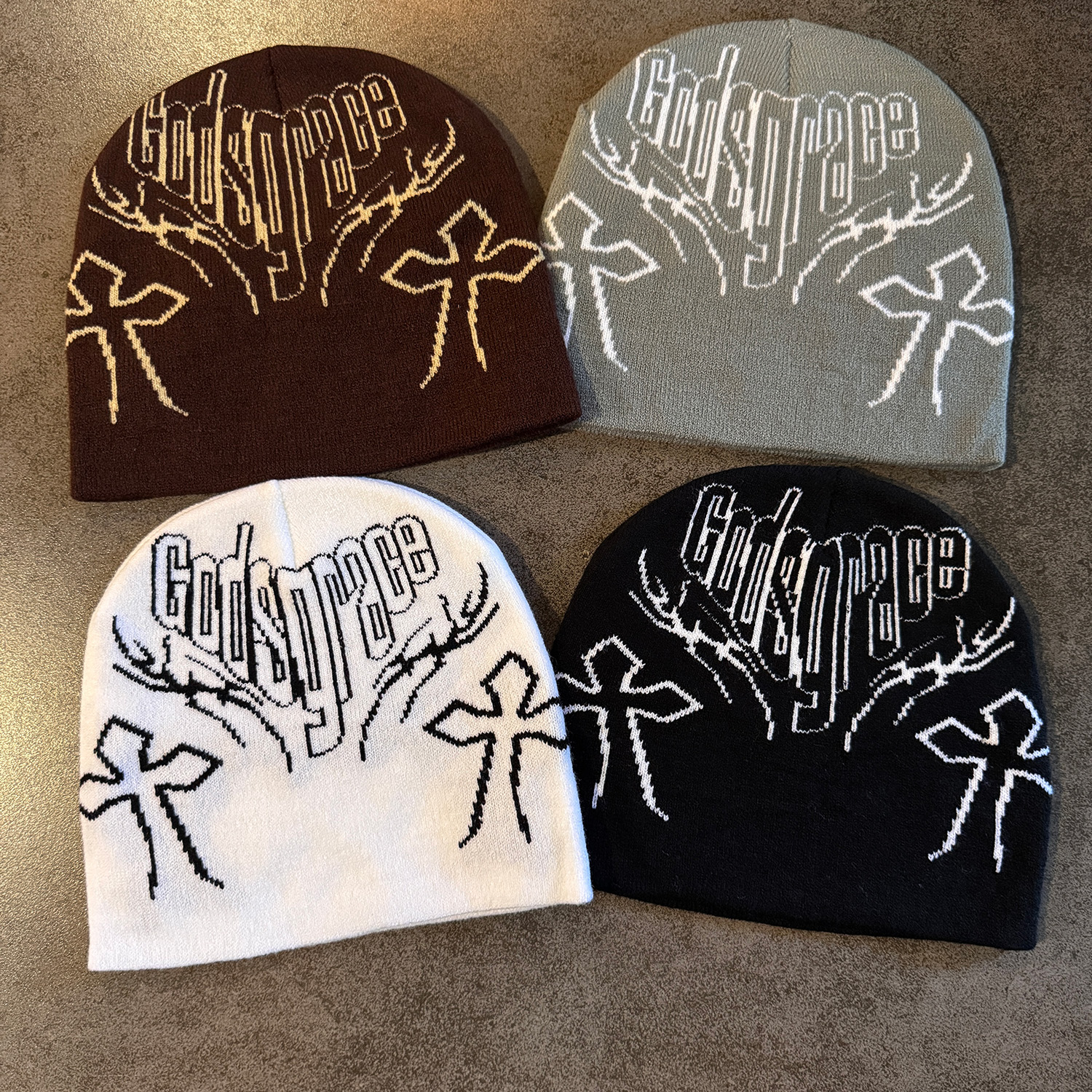 毛线帽男女秋冬情侣嘻哈冷帽字母刺绣针织软糯风显脸小保暖护耳帽