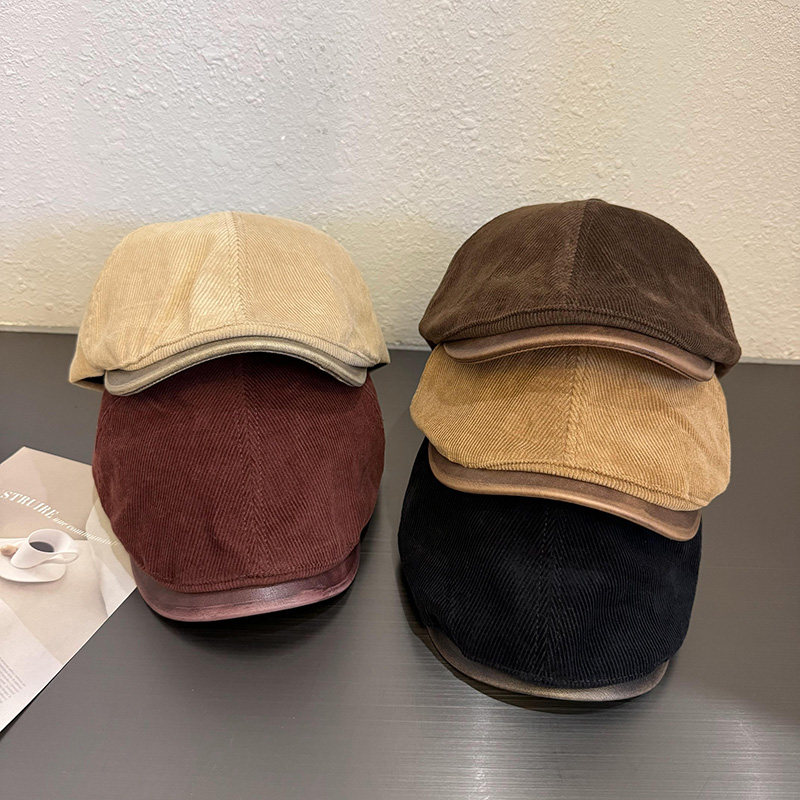 美式街头英伦风灯芯绒前进帽子女秋冬复古百搭大头围显脸小贝雷帽,服饰配件/皮带/帽子/围巾,帽子,淘宝优惠券,粉丝福利购,淘宝优惠卷