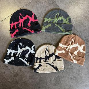 韩国ins薄款 街头嘻哈图案保暖冷帽男 棉线针织毛线帽子秋冬女新款