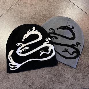 美式 针织帽男女提花欧美流行帽街头嘻哈秋冬户外保暖情侣滑板冷帽