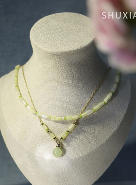 SHUXIAO原创设计珍珠贝母小众设计锁骨链女生礼物ins【柠檬】项链