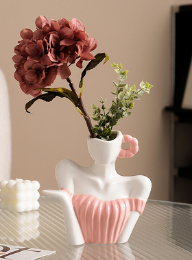 ins风艺术女神陶瓷花瓶摆件