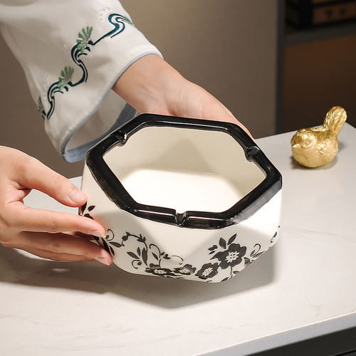 法式中古风陶瓷烟灰缸家用