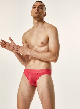 青叔 220106男士性感低腰简约休闲内裤冰丝透气弹力U凸三角内裤男