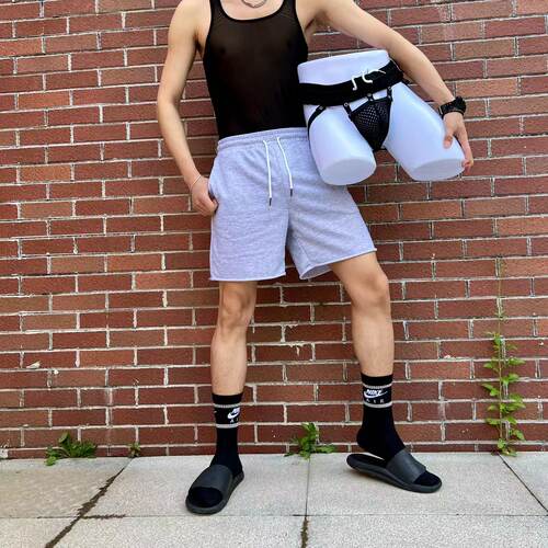 穿搭直筒卷边2055D短裤青叔双丁