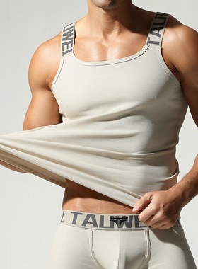 青叔25706男士工字背心时尚夏季学生修身外穿家居运动健身吊带