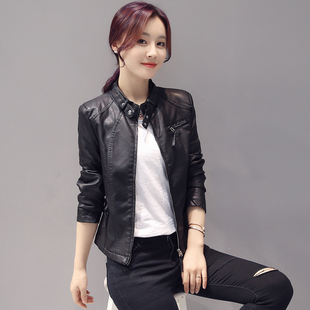 黑色机车服高级感爆款 短款 洋气pu皮夹克 新款 小皮衣外套女2026春季