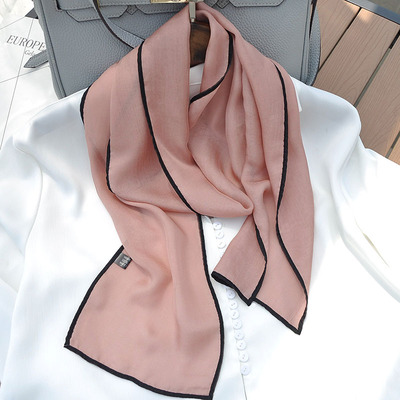 粉色长条小丝巾女2025新款飘带