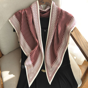 韩国原单红色波点丝巾三角巾女小披肩外搭2025新款屁帘百搭配饰