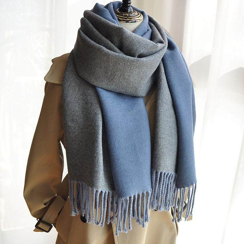 双面羊绒围巾女士冬季保暖2025新款冬蓝灰色独特百搭高级感配大衣,服饰配件/皮带/帽子/围巾,围巾/丝巾/披肩,淘宝优惠券,粉丝福利购,淘宝优惠卷