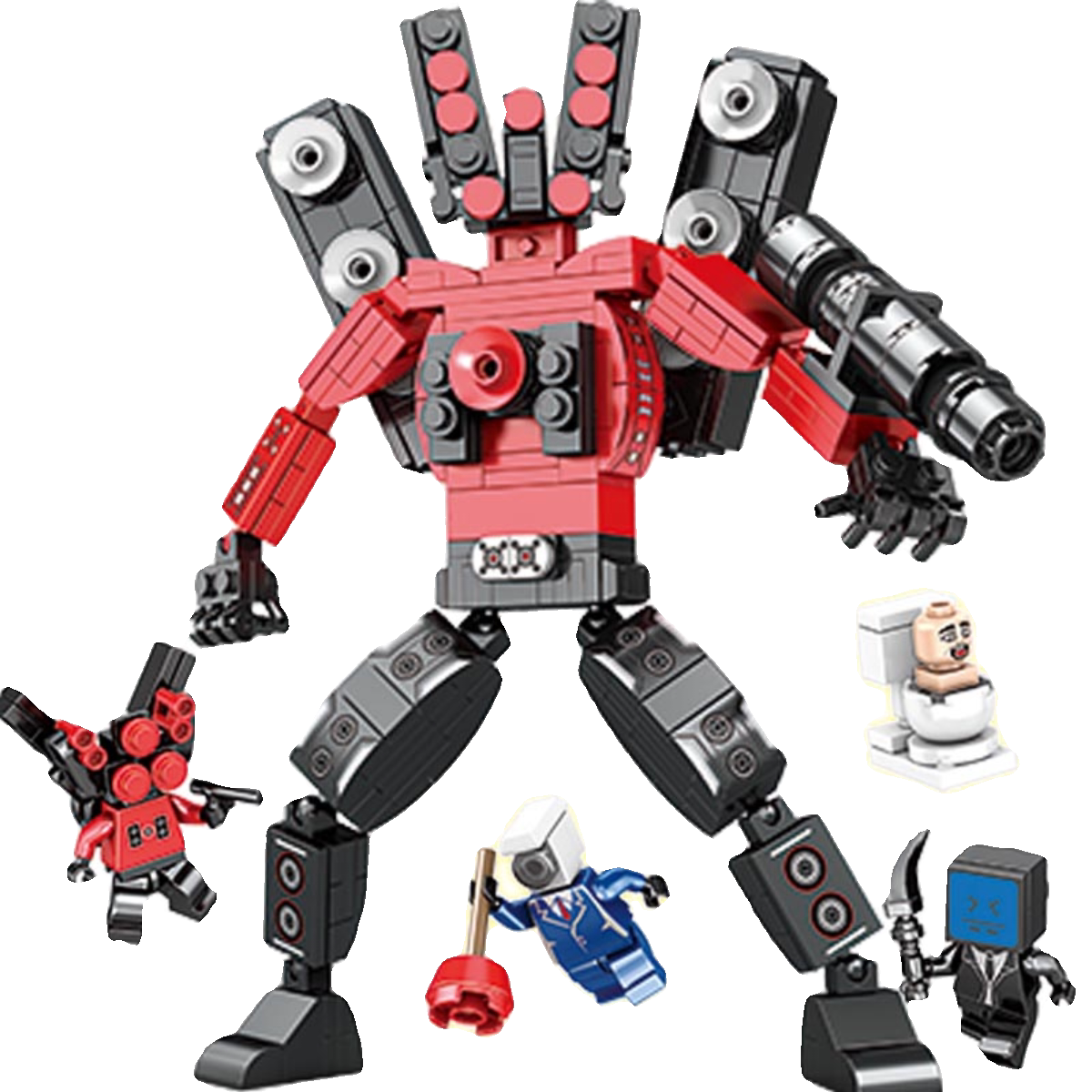 马桶人和监控人手办的玩具大战对战人偶vs积木模型公仔男女孩礼物