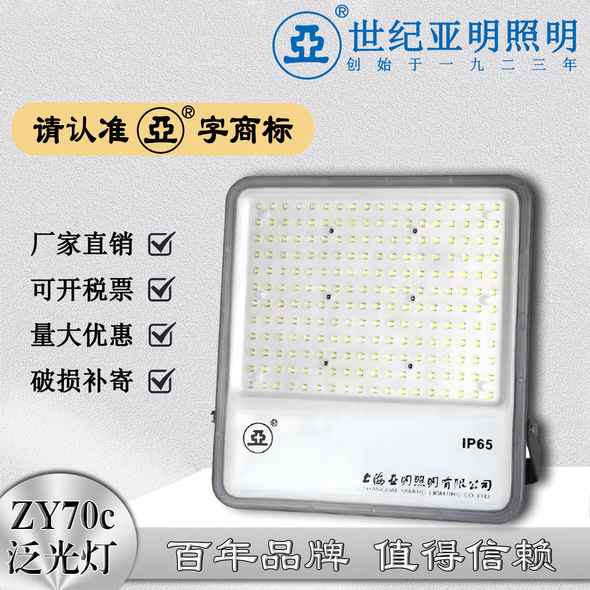 上海世纪亚明ZY70c户外工程防水投光灯广场球场亮化专用LED泛光灯 - 实物图