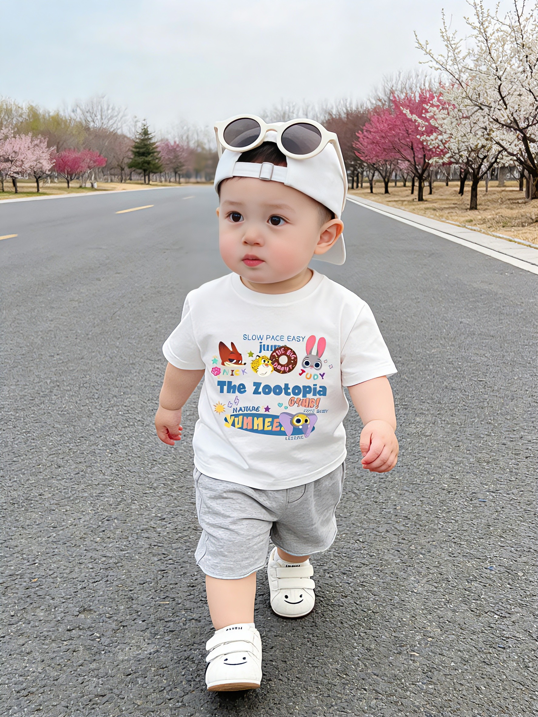 2026新款男童夏季短袖套装儿童洋气时髦半袖上衣中小童男孩两件套