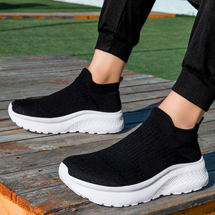 喜得龙大码46码网面透气鞋男女弹力袜套鞋一脚蹬软底休闲运动鞋子