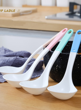 家用粥勺大头圆勺双色汤壳长柄加深加厚酱汁勺厨房盛粥舀汤调羹