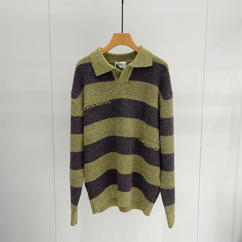 美式复古条纹POLO衫毛衣男秋冬新款休闲百搭针织衫宽松慵懒风上衣,男装,针织衫/毛衣,淘宝优惠券,粉丝福利购,淘宝优惠卷
