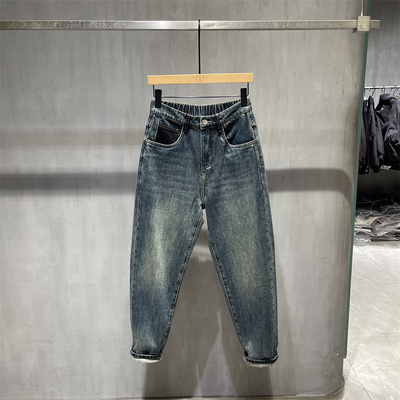 复古水洗高级感牛仔裤