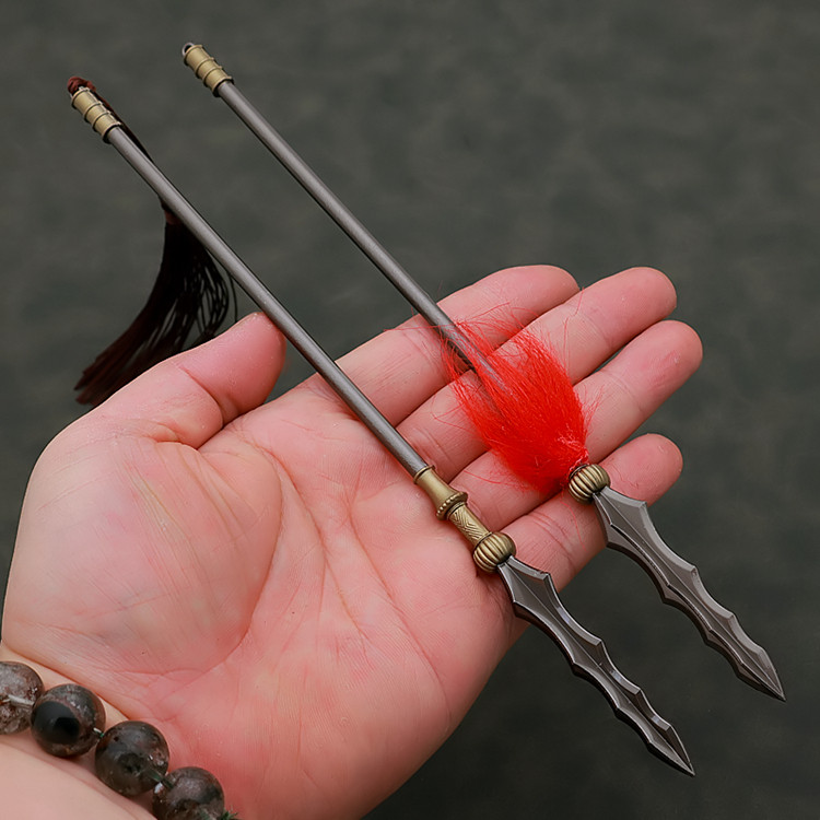 水浒传经典冷兵器孙立金枪长枪金属武器模型合金摆件道具怀旧玩具