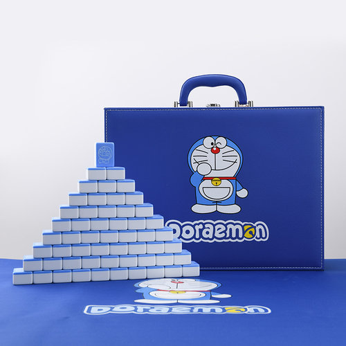 卡通手搓麻将牌蓝胖子