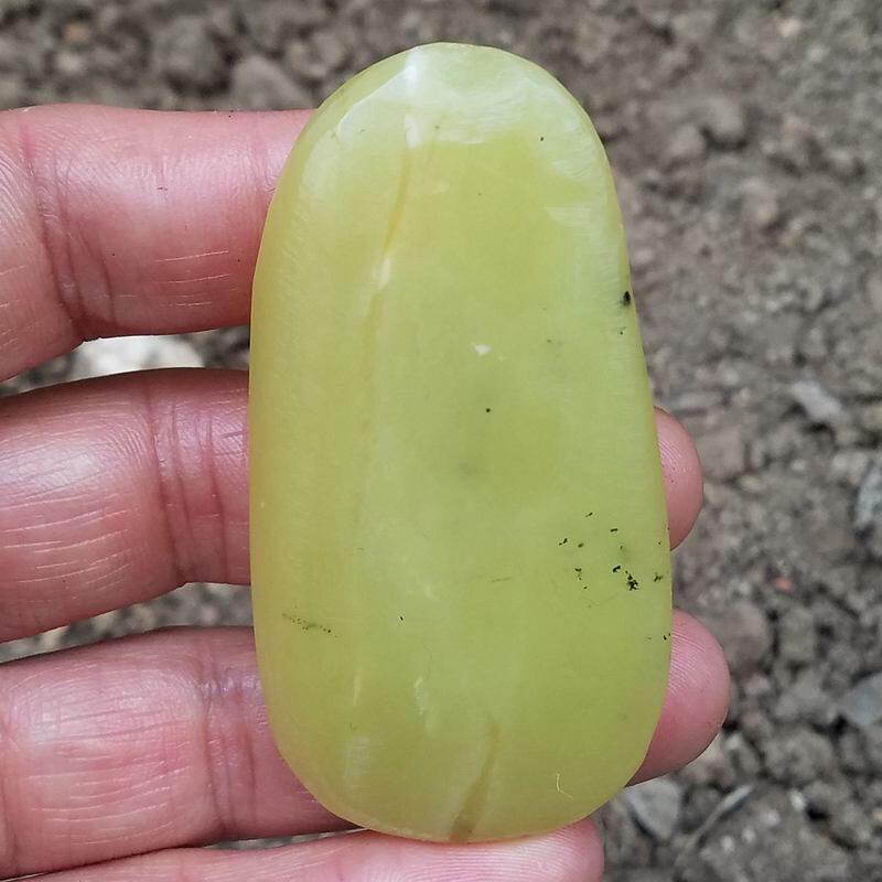 天然黄口岫玉原石毛料a货岫岩玉原石手把件58克77*40*11mm处理价