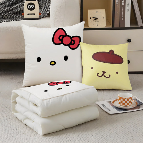 大脸三丽鸥抱枕超软两用多功能空调被办公抱枕被子二合一被子