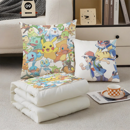 宝可梦抱枕超软两用多功能空调被办公抱枕被子二合一被子学生宿舍