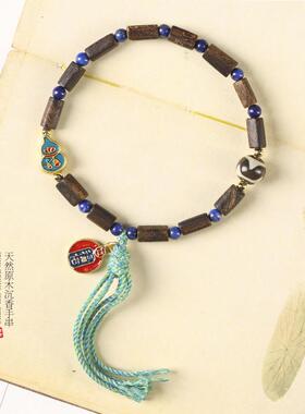 民族风原创达拉干沉香混搭冰飘南红手编绳森系福佑平安单圈女手链