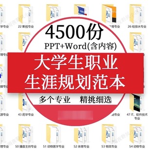 大学生职业生涯规划书ppt模板范本 就业求职工作计划发展word素材