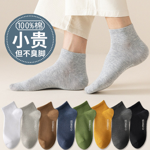 抗菌防臭100%棉男士短袜