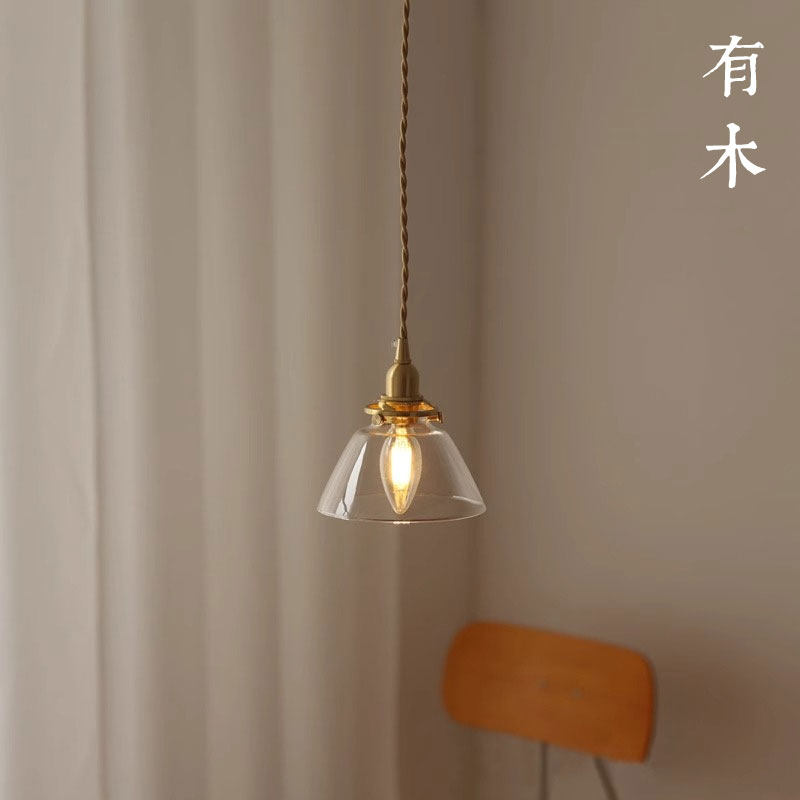 有木日式玻璃小吊灯复古