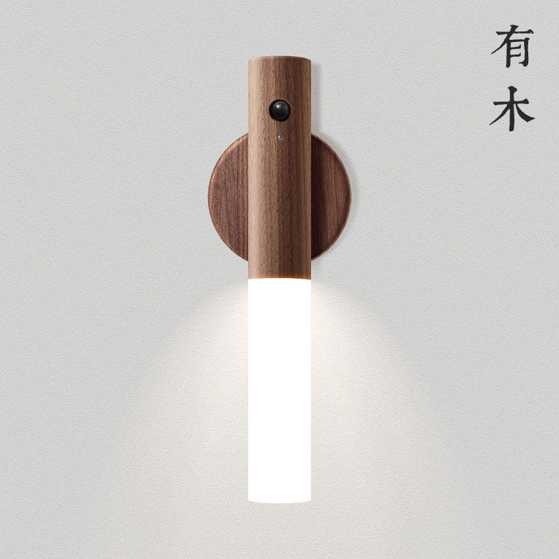 实木人体感应灯充电免接线图片