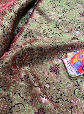 仿蜀锦提花缎面料中式汉服旗袍