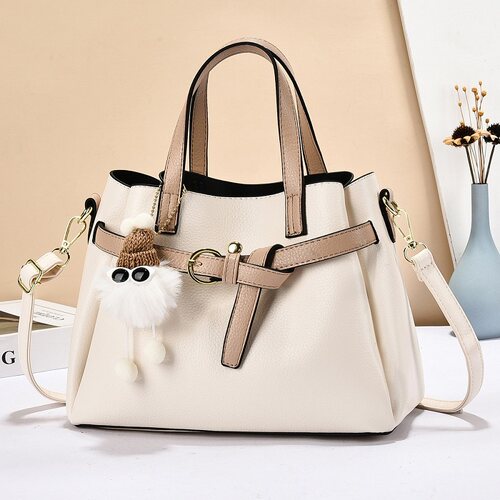 卡罗丽手提包包女士2026新款夏季真皮妈妈包斜挎大容量水桶包女包