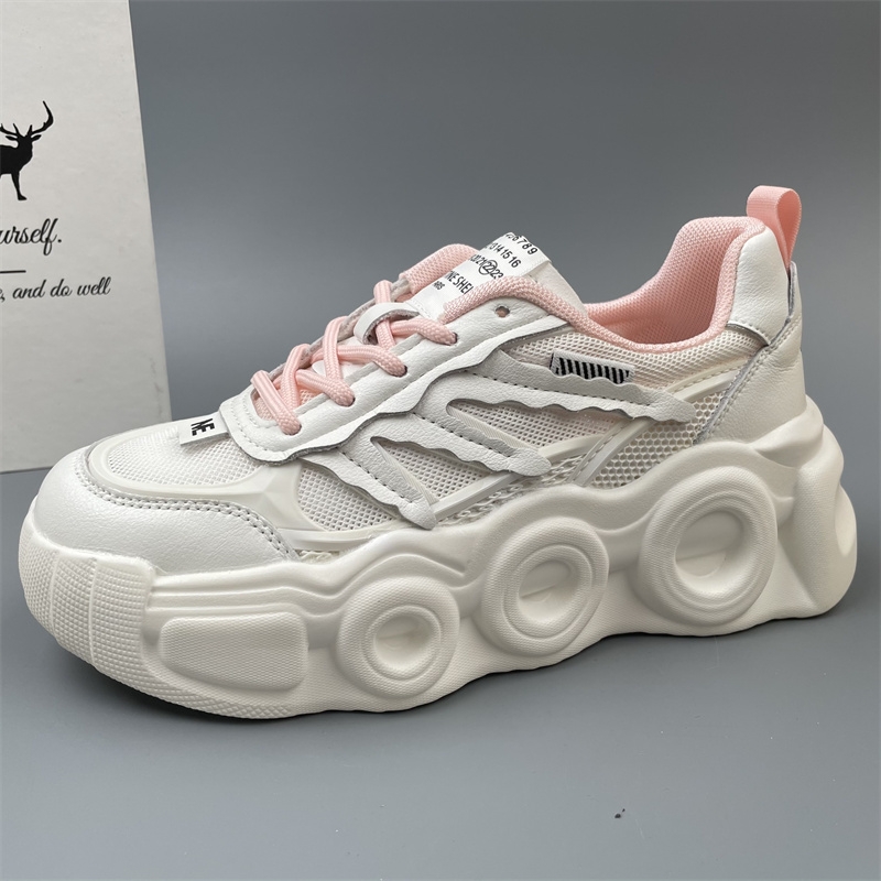 2025春夏新款真皮老爹鞋女运动跑