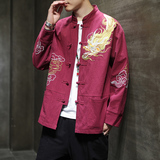 风外套春季夹克刺绣盘扣唐装上衣中式男装A321-1-JK603-P110，男装夹克，电商A321-1（原钱塘6020）