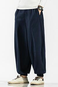 风裤子复古盘扣汉服长裤宽松垂感阔腿灯笼裤A321-1-K916-P70图片
