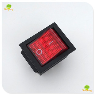 红色 250VAC 16A 替换LYADZ 银触点 船型开关 4脚2档 KCD4 LY606