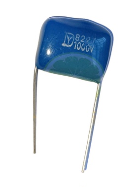 1000V822J 8.2nF 脚距14mm  薄膜无极电容 蓝色 校正 旁路