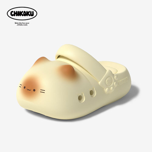 chikoku可爱猫爪足弓洞洞鞋女